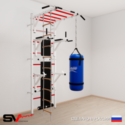 Шведская стенка Sv Sport усиленная 6621 (Турник рукоход/Брусья/Стойка/Скамья/Лестница/Цепь/Мешок 15кг)