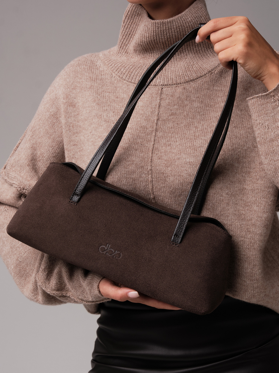 Женская замшевая сумка DBR 31127 темно-коричневый