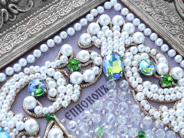 ЖС-15-СЗ Набор для вышивания хрустальными камнями Спиридон Тримифунтский (зеленый)