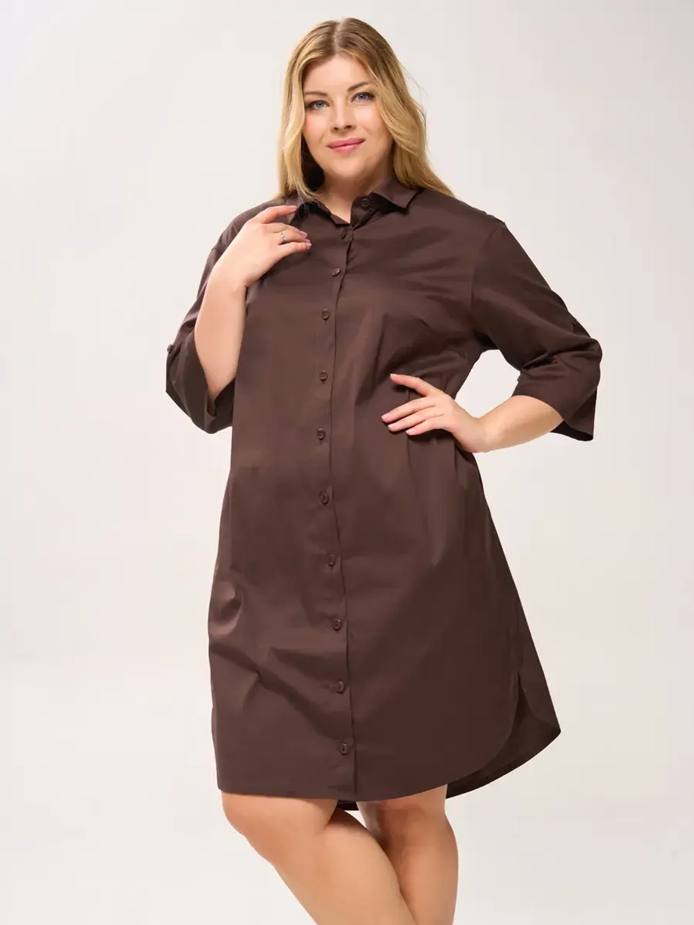 Платье-рубашка с карманами