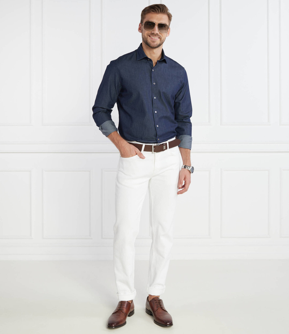 Рубашка Cut Away Washed DENIM Oscar Jacobson - темно-синий(12099786)