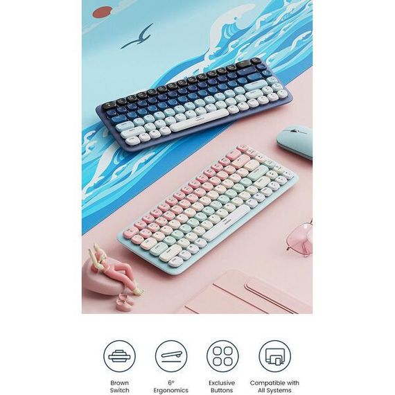 Клавиатура механическая UGREEN KU101 FUN + Mechanical Keyboard USB-C &amp; Bluetooth (15226) синий