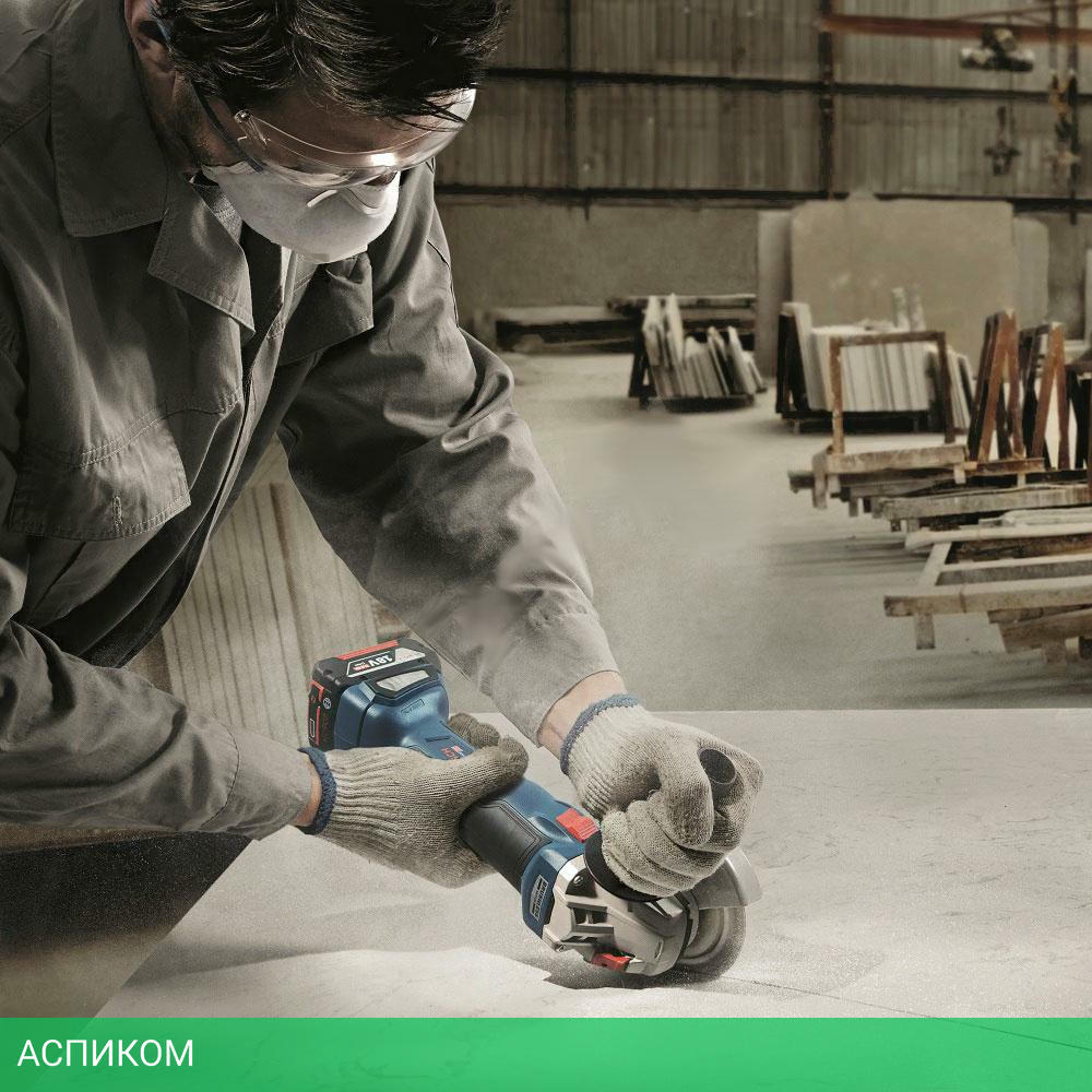 Угловая шлифмашина Bosch GWS 18V-10 Professional с 2АКБ в кейсе (06019J4004)