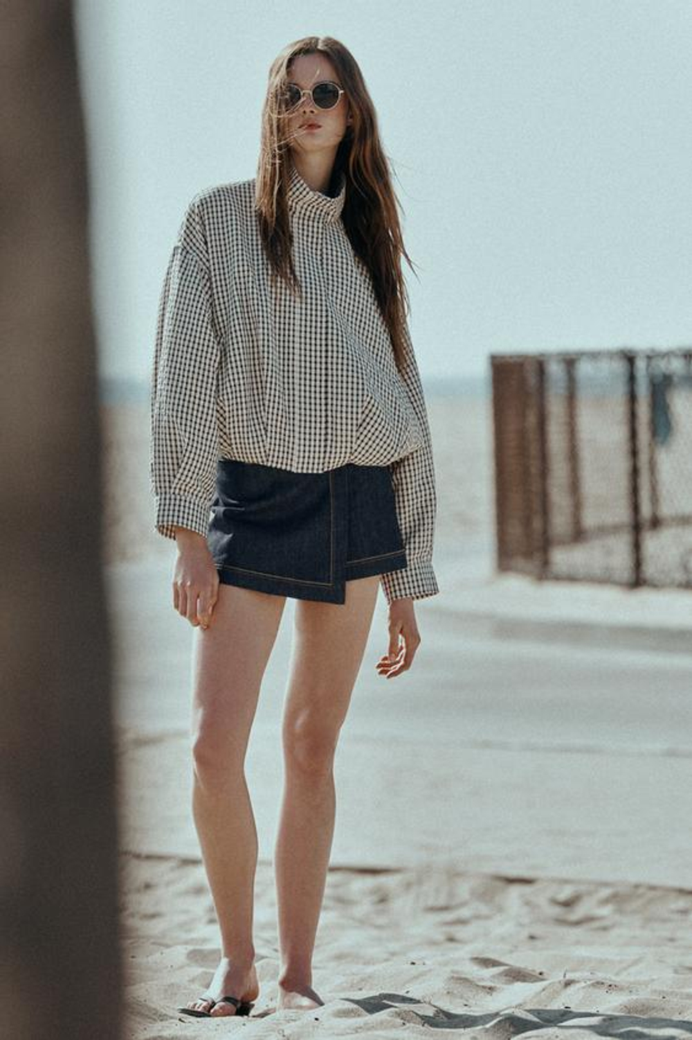 ZARA БОМБЕР В КЛЕТКУ, ЧЕРНЫЙ/ЭКРЮ