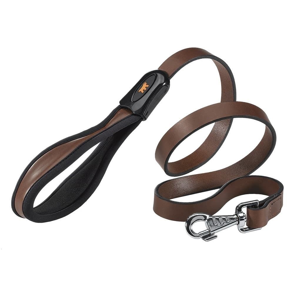 Поводок GIOTTO G25/120 коричневый, кожа, с мягкой ручкой