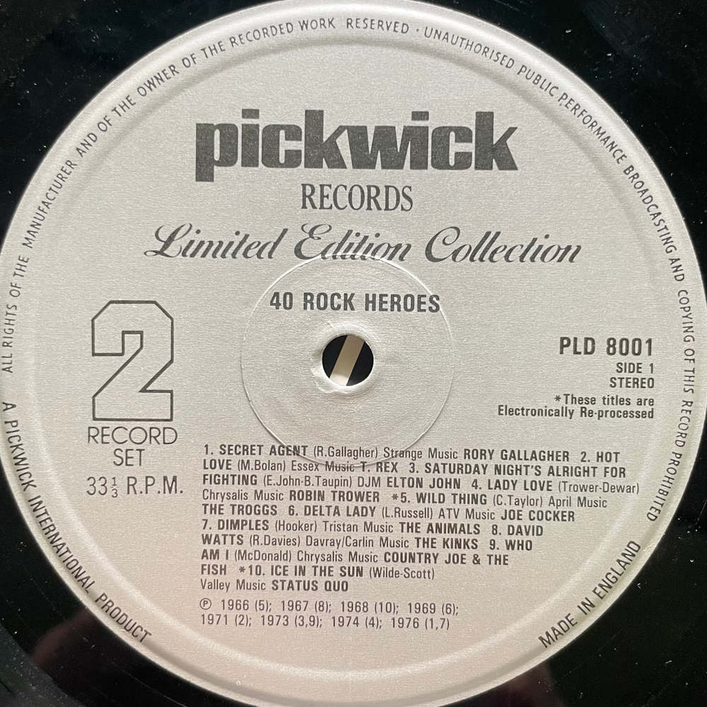 Сборник Rock Heroes 2LP (Англия 1979г.)