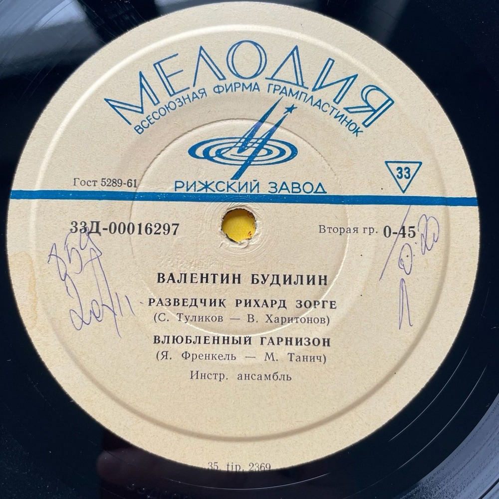 Винтажная виниловая пластинка LP Валентин Будилин Разведчик Рихард Зорге 7 дюймов (СССР 1965)