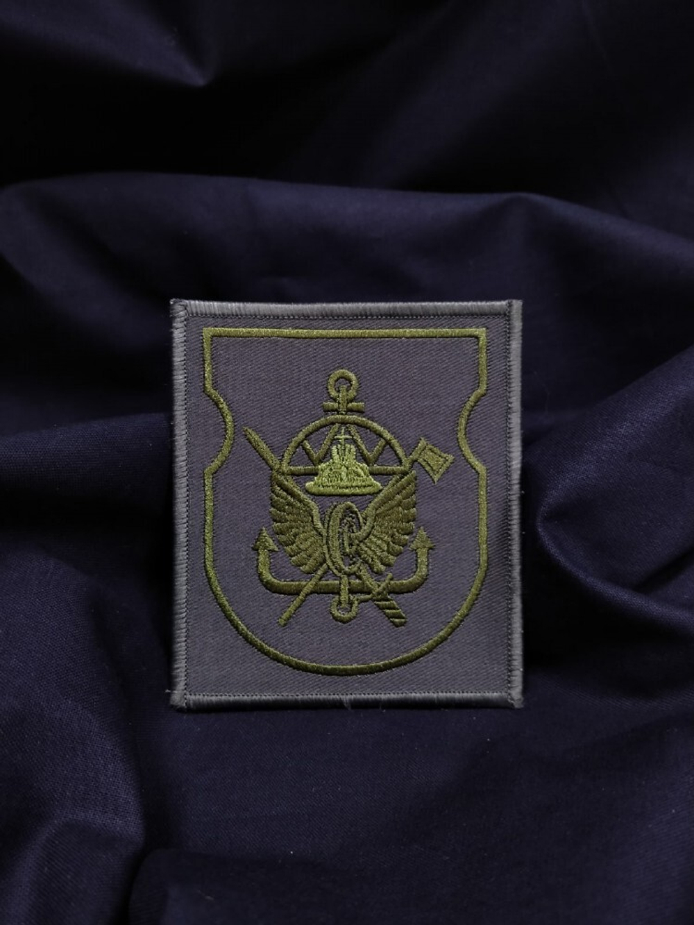 Шеврон вышитый батальона ЖДВ полевой (меч,топор,шапка мономаха) на липучке