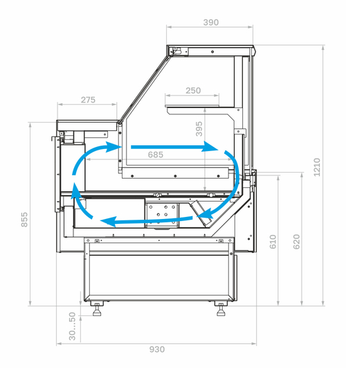 Холодильная витрина Carboma PALM 3 GC95 VM 2,0-1 выдвижные поддоны без боковин (версия 2.0)