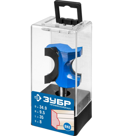 ЗУБР 34.9 x 35 мм, радиус 9.5 мм, фреза полустержневая, Профессионал (28723-34.9)