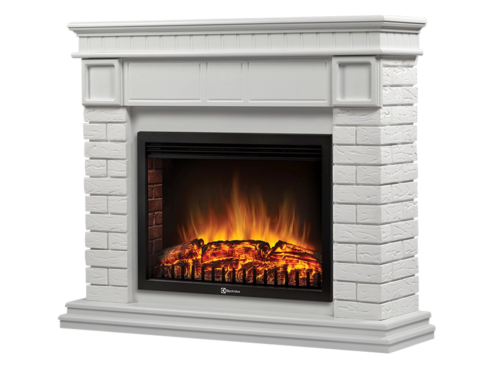 Портал Firelight Bricks 25 камень белый, белая эмаль