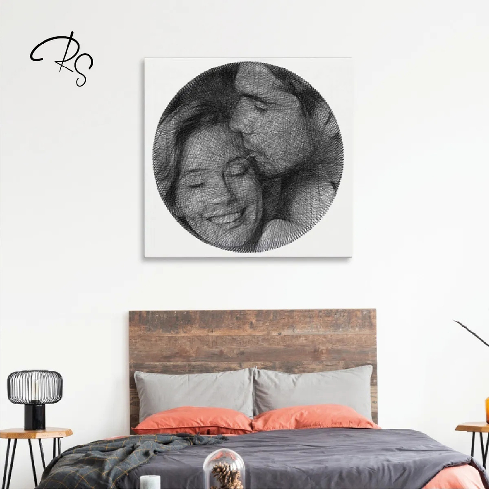 Фотокартина нитями RingString своими руками, основа картины квадрат, создается нитями по вашей фотографии
