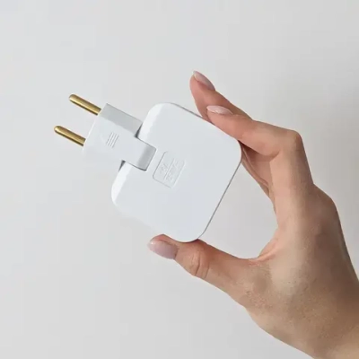 Тройник плоский поворотный для розетки, разветвитель 180 градусов 2 шт, переходник