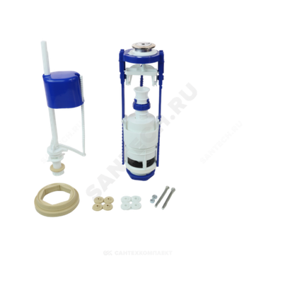 Арматура для бачка сливная/наливная 1/2" нижнее подключение кнопка хром 2/реж РБМ АС-12.1M