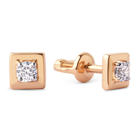 Серьги из золота с фианитами