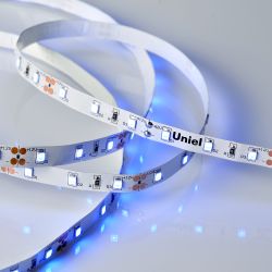ULS-M11-2835-60LED-m-8mm-IP20-DC12V-4.8W-m-5M-BLUE PROFI Гибкая светодиодная лента на самоклеящейся основе. Катушка 5м. в герметичной упаковке. Синий свет. ТМ Uniel.