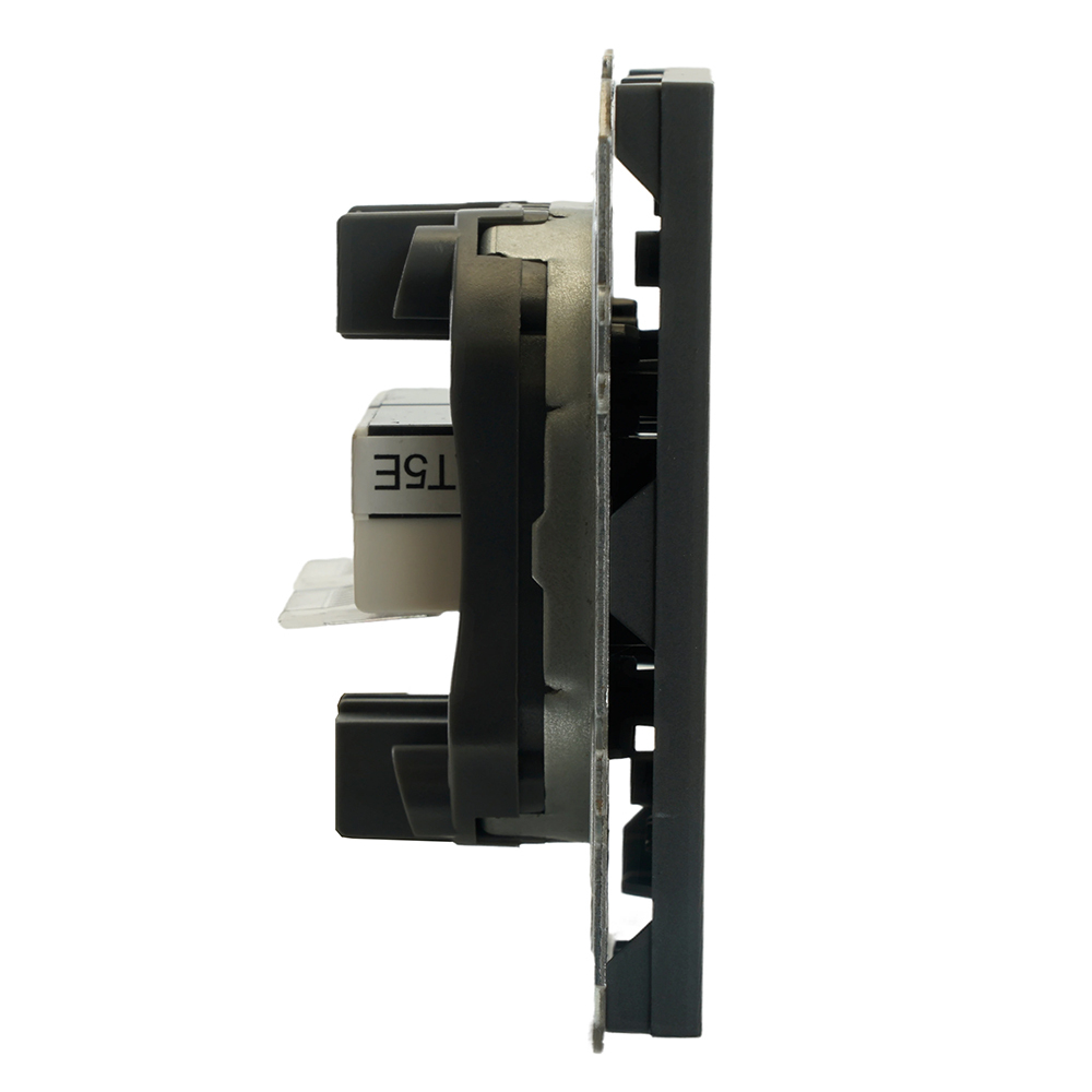 Розетка компьютерная 2-местная RJ-45 (механизм), STEKKER, серия Эмили, RST00-5111-05, черный уголь, soft touch 49848