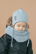 Снуд-резинка вязаный (Св.серый меланж)