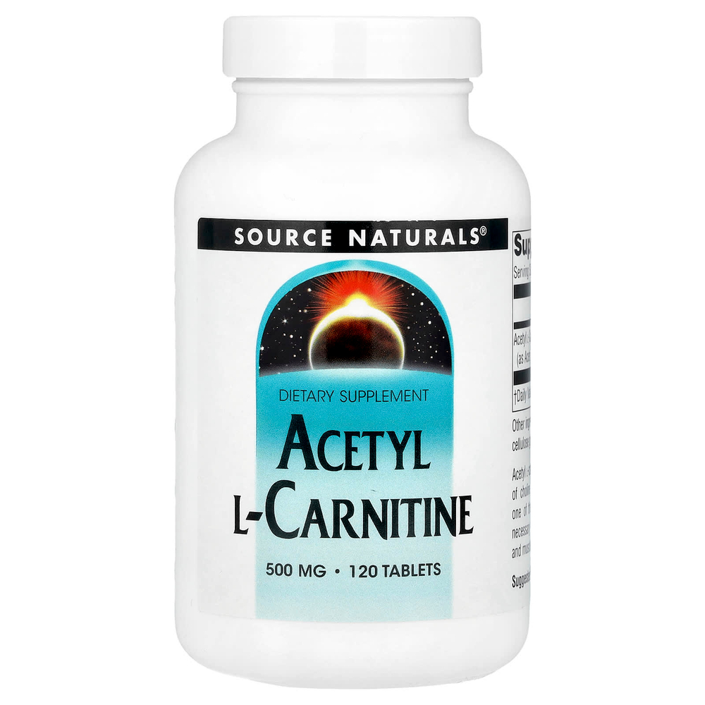 Source Naturals, ацетил-L-карнитин, 500 мг, 120 таблеток