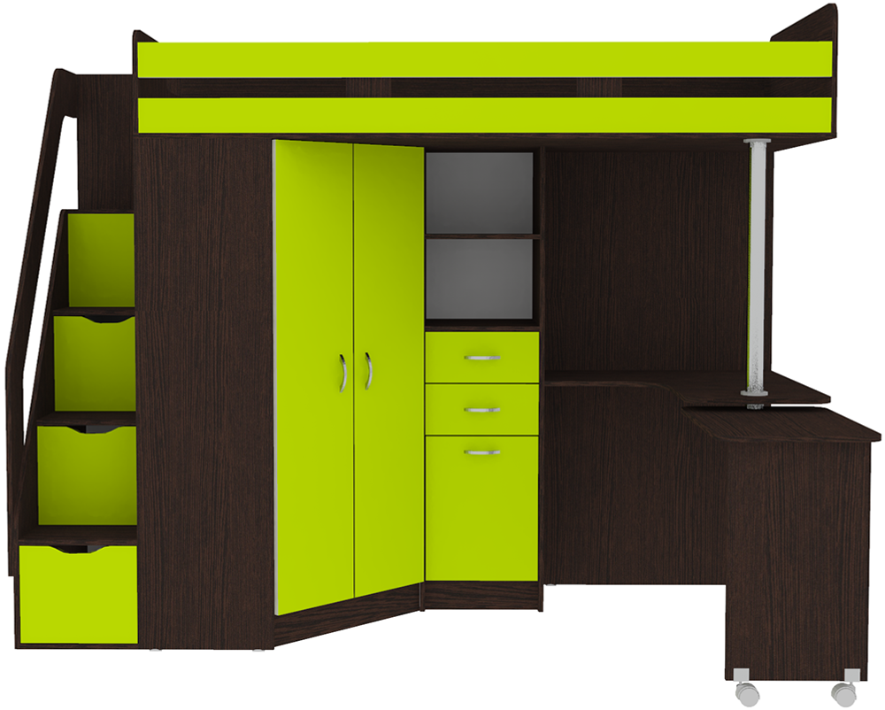 Кровать-чердак КарИВи Мийа Венге Лайм