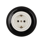 Розетка, керамика, цвет белый, с заземляющим контактом B1-101-01