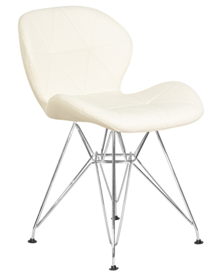 Стул обеденный DOBRIN BUTTERFLY CHROME, ножки хром, цвет кремовый