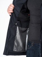 Удлиненная  ветровка европейского городского стиля тёмно-синего цвета