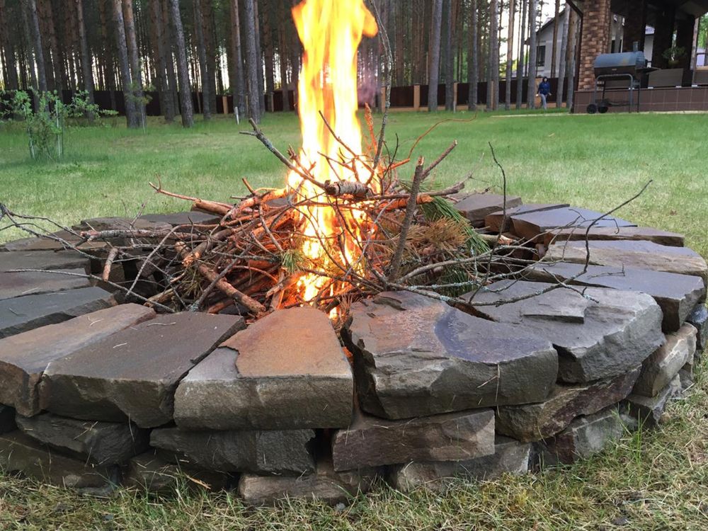 Fire pit made of Gray sandstone stone 3 rings /piece