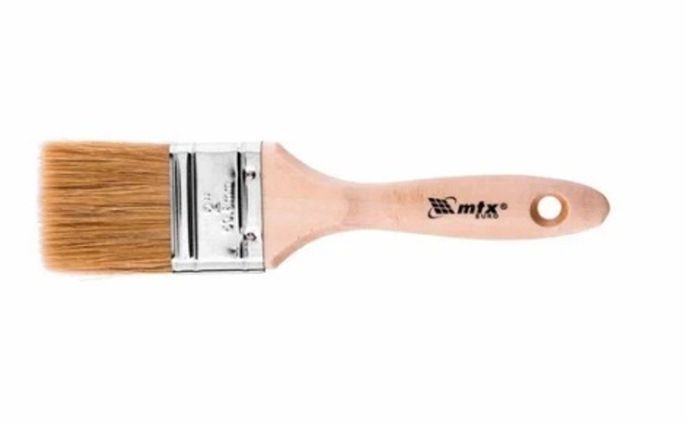 Кисть плоская "Евро" 2", натур. щетина, дерев. ручка MTX
