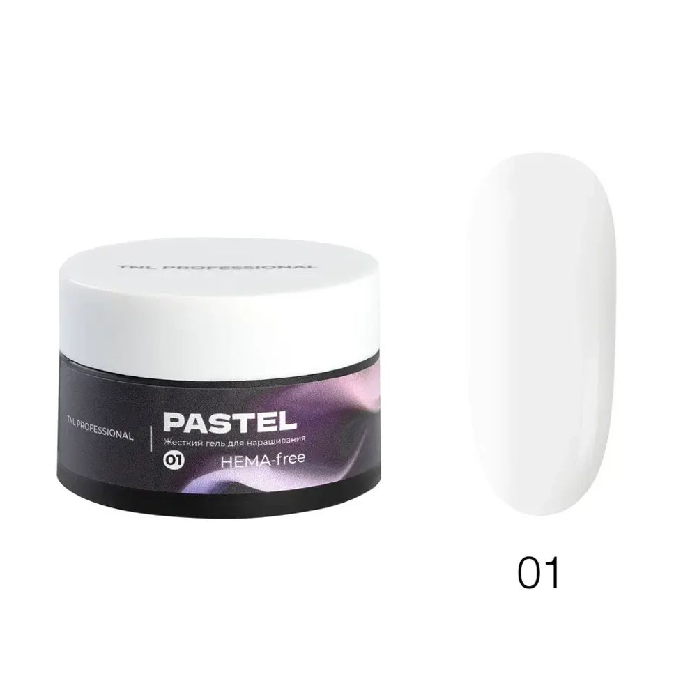 TNL Гель для наращивания Pastel жесткий, HEMA-Free №01, 30 мл