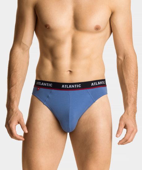 Мужские трусы (3шт) слипы спорт Atlantic 3MP-123, светло-голубые + темно-голубые + темно-синие