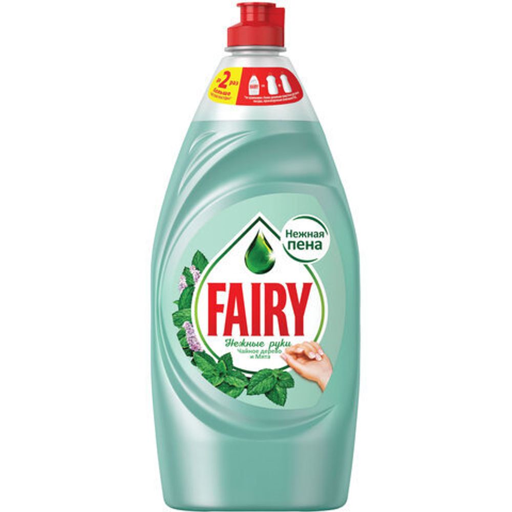 Средство для мытья посуды, 900 мл, FAIRY (Фейри) Нежные руки "Чайное дерево и мята"