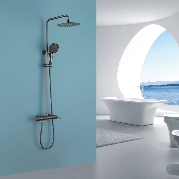 Душевая стойка ABBER Emotion AF8816NGL с изливом, никель