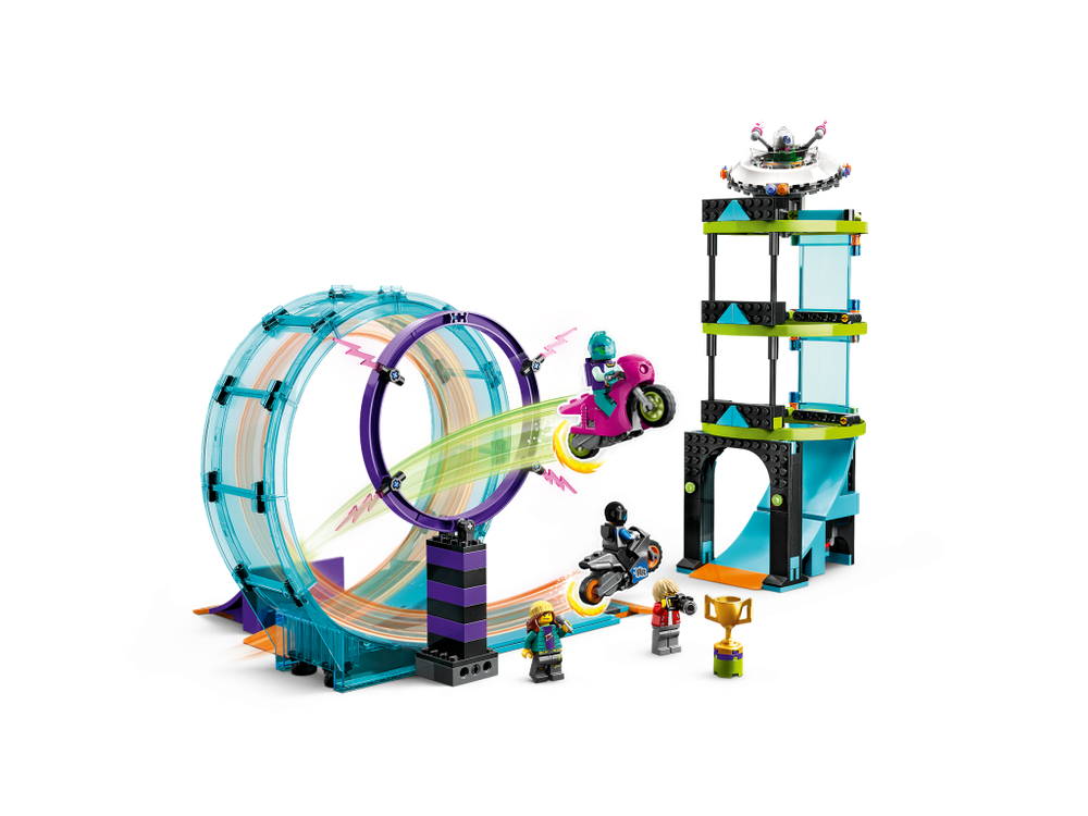 LEGO City 60361 лего Главное каскадерское испытание, набор для трюков с мотоциклом и рампами, оригинал LEGO