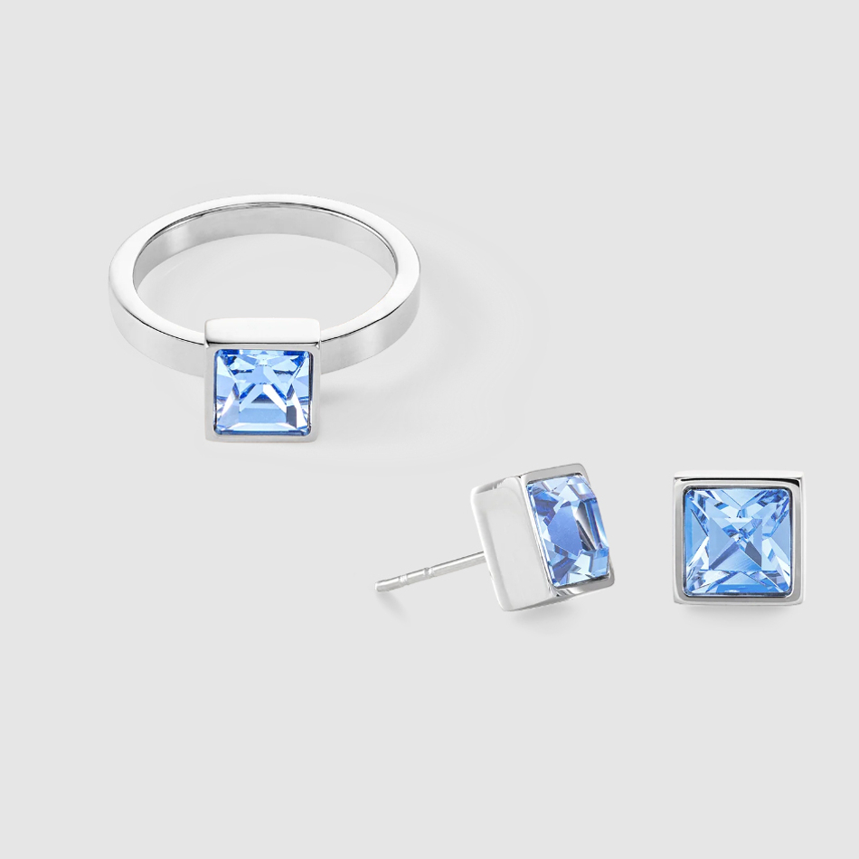 Кольцо Coeur de Lion Light Blue-Silver 18 мм 0500/40-0741 56 цвет голубой, серебряный