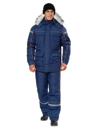 Костюм зимний "Аляска" брюки (синий/оранжевый)