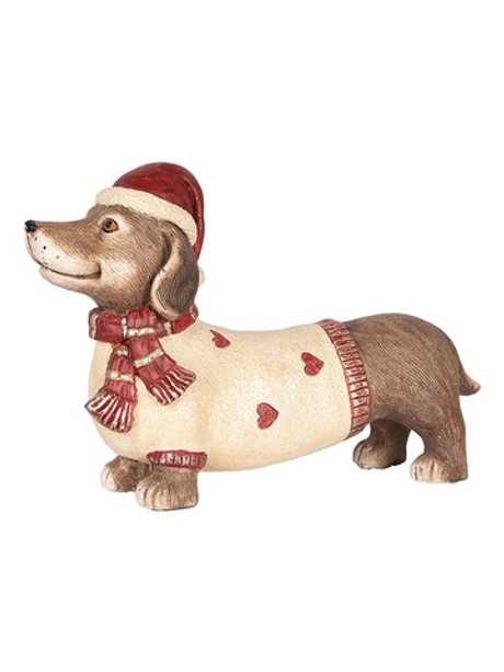 Декор "Такса в свитере с сердечками" 42x12x27 см