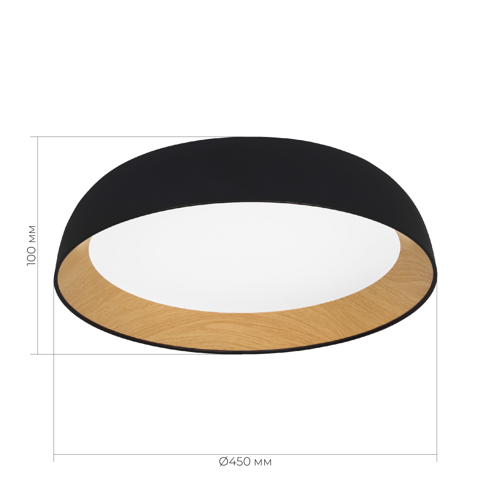 SLE1812-402-01 Светильник потолочный Черный, Древесный/белая LED 1*36W 4000K MUSE