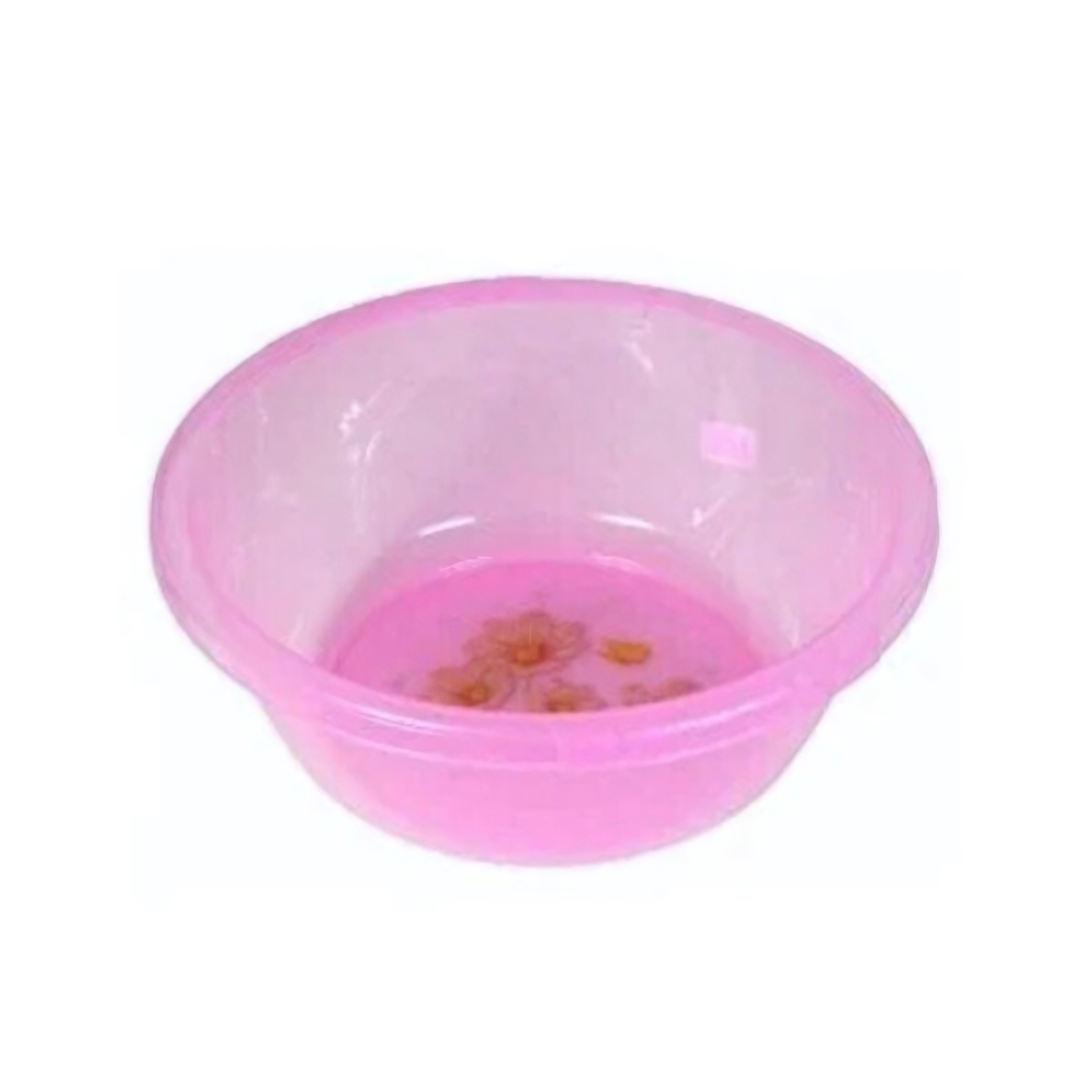 Миска круглая №1 прозрачная с рисунком 1,6л, диам 20см (микс цв) РП-131