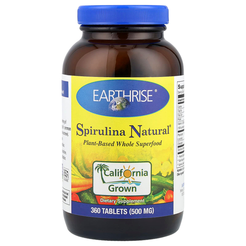 Earthrise, Spirulina Natural, добавка со спирулиной, 500 мг, 360 таблеток
