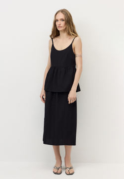 Юбка на резинке из фактурного хлопка