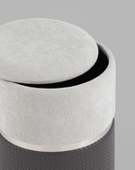 Пуф Кэрри с ящиком серебро шенилл серо-черный