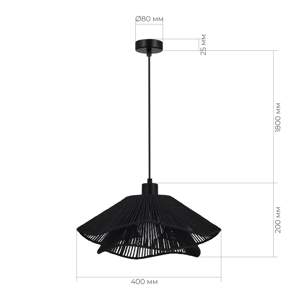SLE6023-403-01 Светильник подвесной черный/черный E27 1*40W VERVE