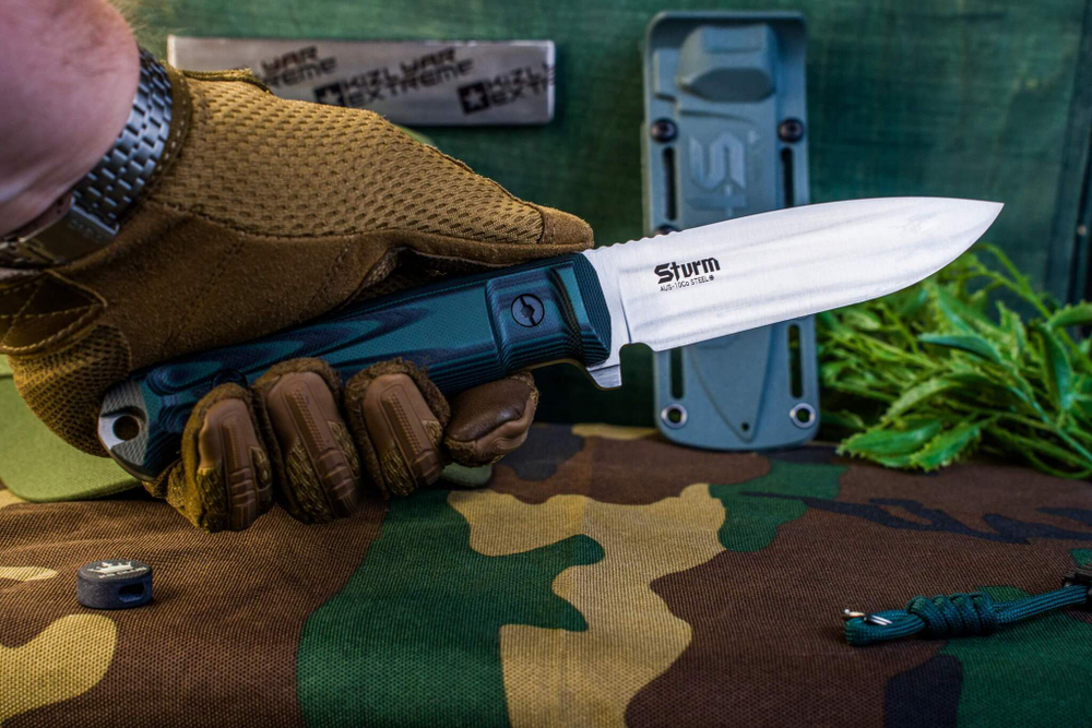 Тактический нож Sturm AUS-10Co (Cryo) Convex StoneWash G10