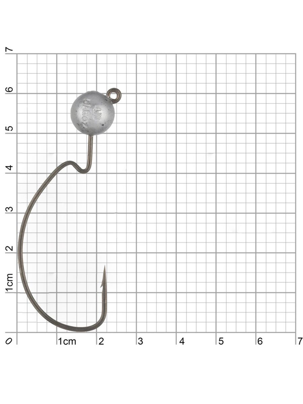 Джиг-головка для рыбалки BKK на офсетном крючке Silent Chaser - 1X - EWG Round Head, размер крючка 2/0, вес 8,75г, 4 шт.
