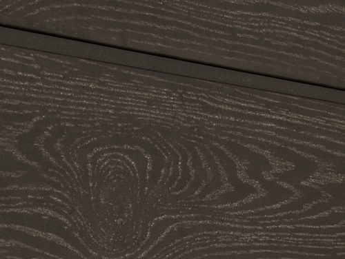 Cайдинг из ДПК SW Cedrus, тангенциальный распил. Цвет тёмно-коричневый.