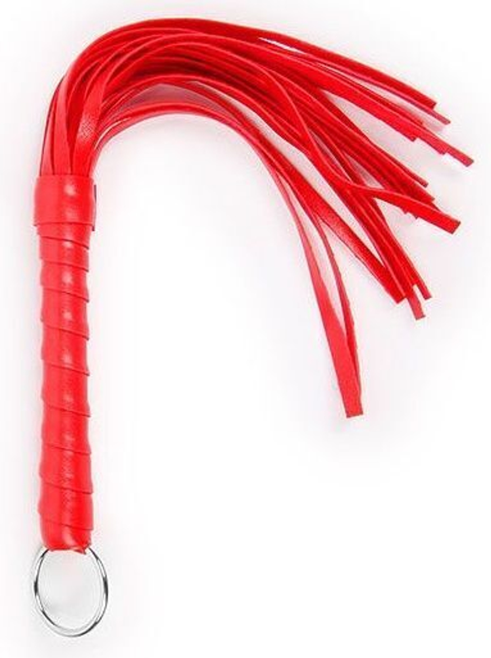 Красная плеть с рукоятью в оплетке - 28 см