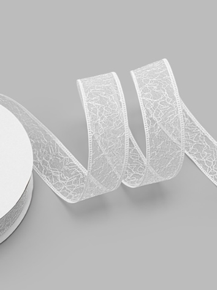 Лента декоративная «Паутинка», 25 мм, белая №7, 2276046