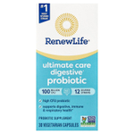Renew Life, Ultimate Flora, пробиотик Ultimate Care, 100 млрд живых культур, 30 вегетарианских капсул