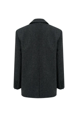 Пиджак-бойфренд графитовый